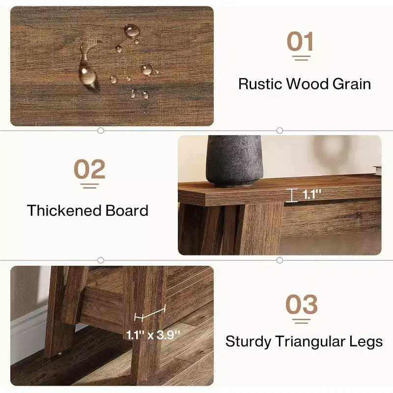 41.3 Tavolo Console in Legno, Tavolo da Ingresso a 2 Livelli con Ripiano, Tavolo da Divano Dietro al Divano per Soggiorno, Corridoio, Ingresso