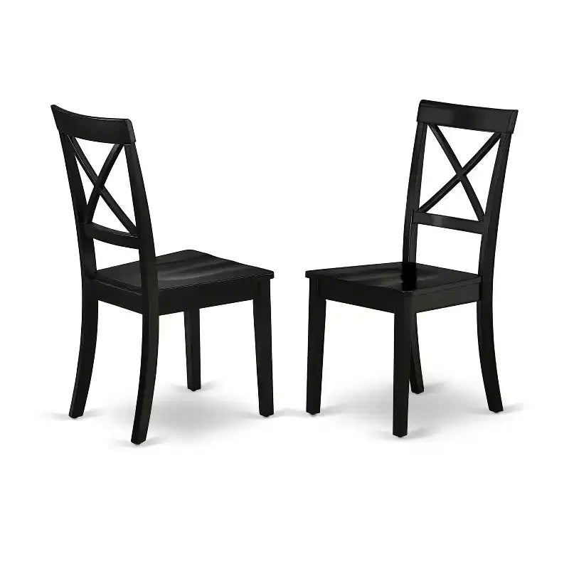 Tavolo Rettangolare 5 Pezzi 42/60 Pollici Con Prolunga a Farfalla Autocontenuta da 18 Pollici E Quattro Sedie da Pranzo con Seduta in Legno, Nero