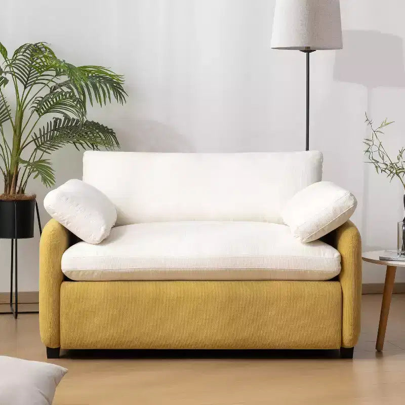 Poltrona divano moderna oversize in ciniglia con blocchi di colore e cuscini, 50*43 pollici