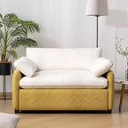 Poltrona divano moderna oversize in ciniglia con blocchi di colore e cuscini, 50*43 pollici