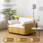 Poltrona divano moderna oversize in ciniglia con blocchi di colore e cuscini, 50*43 pollici