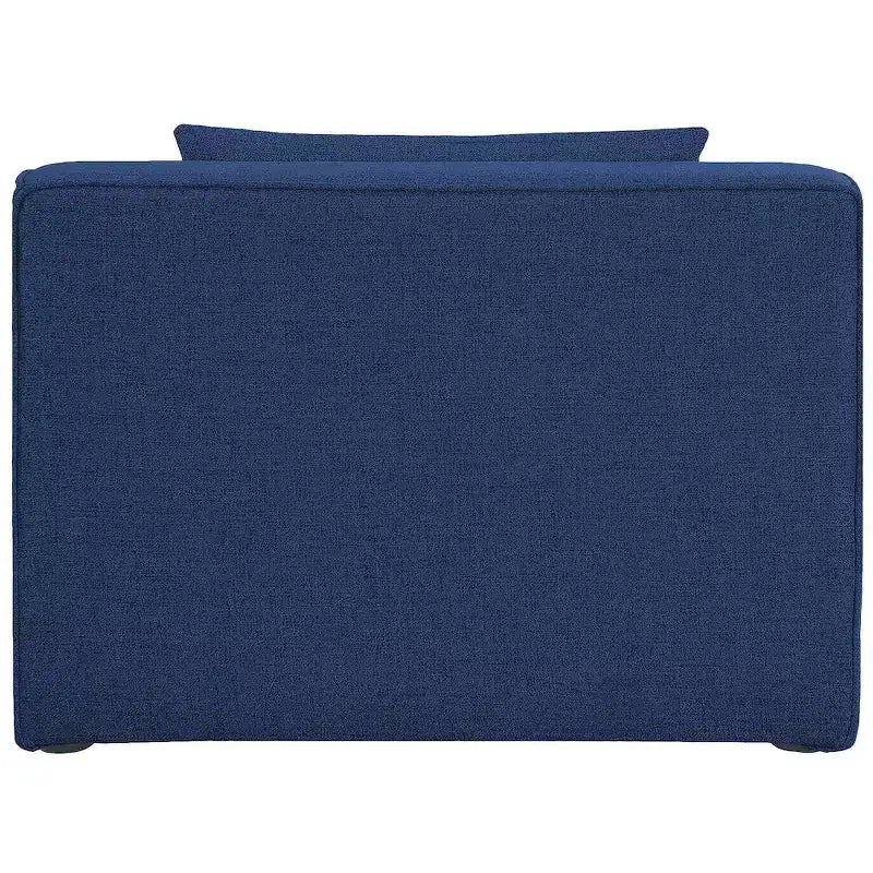 Sedia senza braccioli blu navy in lino testurizzato e resistente