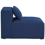 Sedia senza braccioli blu navy in lino testurizzato e resistente