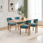 Sedie da Pranzo in Legno Set di 2 Sedie da Pranzo Moderne Imbottite in Tessuto Sedie da Cucina Sedie da Cena Rustiche per Cucina Sala da Pranzo Turchese