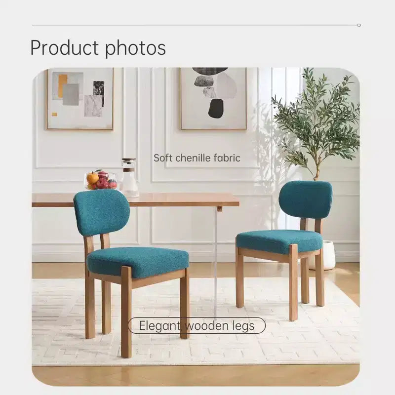 Sedie da Pranzo in Legno Set di 2 Sedie da Pranzo Moderne Imbottite in Tessuto Sedie da Cucina Sedie da Cena Rustiche per Cucina Sala da Pranzo Turchese