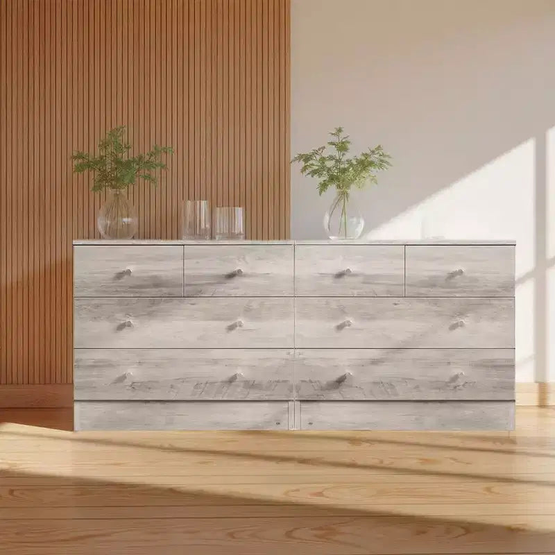 Comò con 4 cassetti in truciolare grigio larghezza 66,00 cm