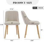 Set di 2 sedie da pranzo, sedie da cucina imbottite con schienale ergonomico, sedie da pranzo con gambe in rovere con capacità di 136 kg per sala da pranzo