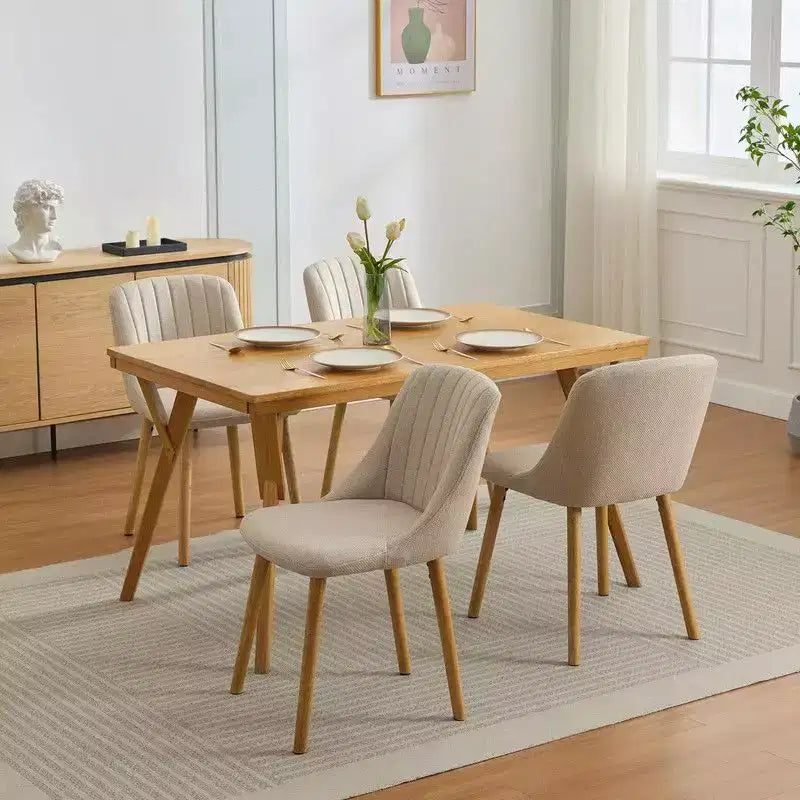 Set di 2 sedie da pranzo, sedie da cucina imbottite con schienale ergonomico, sedie da pranzo con gambe in rovere con capacità di 136 kg per sala da pranzo