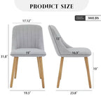 Set di 2 sedie da pranzo, sedie da cucina imbottite con schienale ergonomico, sedie da pranzo con gambe in rovere con capacità di 136 kg per sala da pranzo