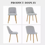 Set di 2 sedie da pranzo, sedie da cucina imbottite con schienale ergonomico, sedie da pranzo con gambe in rovere con capacità di 136 kg per sala da pranzo