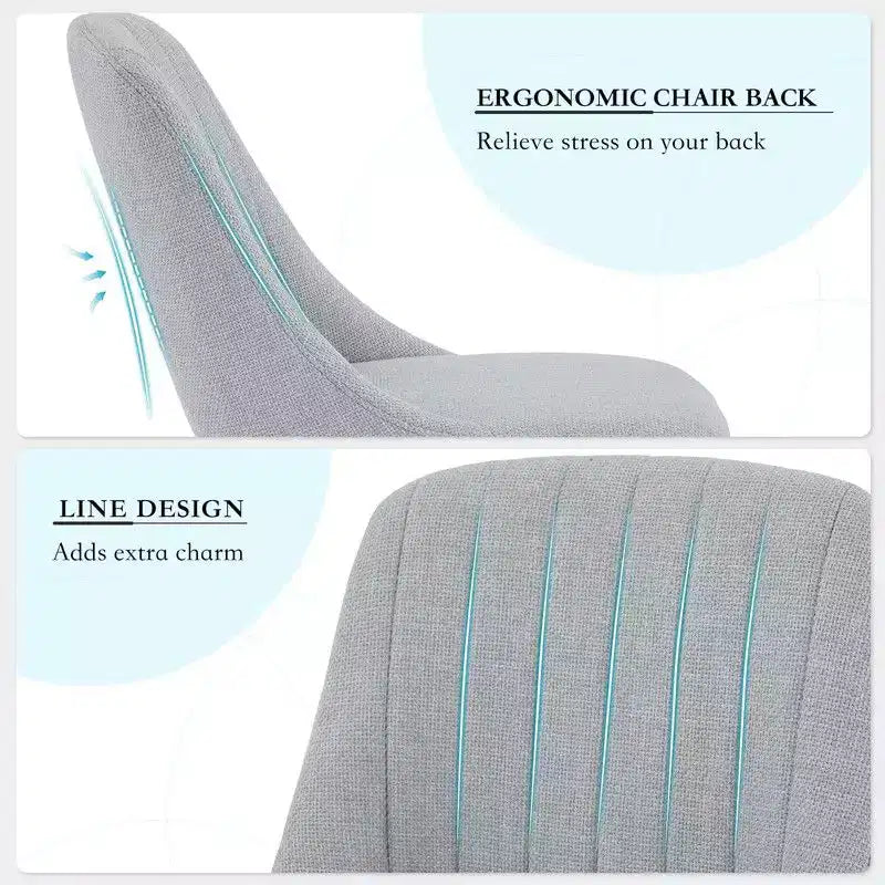 Set di 2 sedie da pranzo, sedie da cucina imbottite con schienale ergonomico, sedie da pranzo con gambe in rovere con capacità di 136 kg per sala da pranzo
