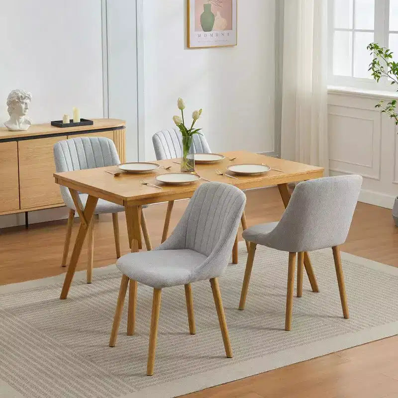 Set di 2 sedie da pranzo, sedie da cucina imbottite con schienale ergonomico, sedie da pranzo con gambe in rovere con capacità di 136 kg per sala da pranzo