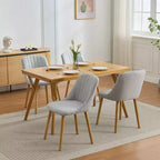 Set di 2 sedie da pranzo, sedie da cucina imbottite con schienale ergonomico, sedie da pranzo con gambe in rovere con capacità di 136 kg per sala da pranzo