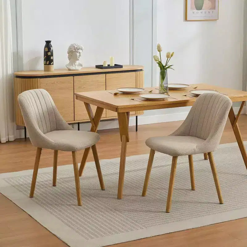 Set di 2 sedie da pranzo, sedie da cucina imbottite con schienale ergonomico, sedie da pranzo con gambe in rovere con capacità di 136 kg per sala da pranzo