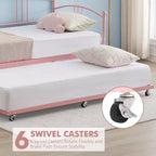 Divano letto a due posti in metallo con letto estraibile, struttura divano letto a due piazze con letto estraibile a scomparsa a 6 ruote, supporto a doghe in acciaio per ospiti, divano letto per soggiorno, camera da letto, appartamento
