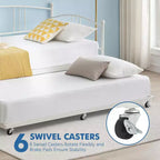 Divano letto a due posti in metallo con letto estraibile, struttura divano letto a due piazze con letto estraibile a scomparsa a 6 ruote, supporto a doghe in acciaio per ospiti, divano letto per soggiorno, camera da letto, appartamento