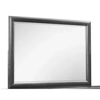 Specchio con cornice grigia dalle linee pulite, specchio da camera da letto contemporaneo con semplice bordo in legno