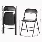 Set da 5 Pezzi Tavolo Pieghevole e Sedie, Tavolo Quadrato Portatile con 4 Sedie Imbottite, Set Salvaspazio per Sala da Pranzo o Gioco di Carte per Casa, Nero