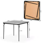 Set da 5 Pezzi Tavolo Pieghevole e Sedie, Tavolo Quadrato Portatile con 4 Sedie Imbottite, Set Salvaspazio per Sala da Pranzo o Gioco di Carte per Casa, Nero