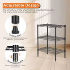 Scaffale portaoggetti in filo metallico regolabile a 3 ripiani, organizer per carichi pesanti per cucina, armadio, dispensa, garage, bagno, lavanderia