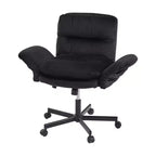Sedia incrociata con braccioli e ruote, Sedia ergonomica da ufficio con gambe incrociate, Sedia da scrivania per ufficio e postazione trucco