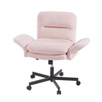 Sedia incrociata con braccioli e ruote, Sedia ergonomica da ufficio con gambe incrociate, Sedia da scrivania per ufficio e postazione trucco