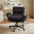 Bestier Criss Cross Chair with Armrests & Wheels, Ergonomic Cross Legged Office Chair Computer Task Chair, Desk Chair for Home Office & Vanity