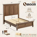 Struttura letto a piattaforma, legno massello con testiera da 65,2", doghe robuste, nessun boxspring richiesto, facile da montare