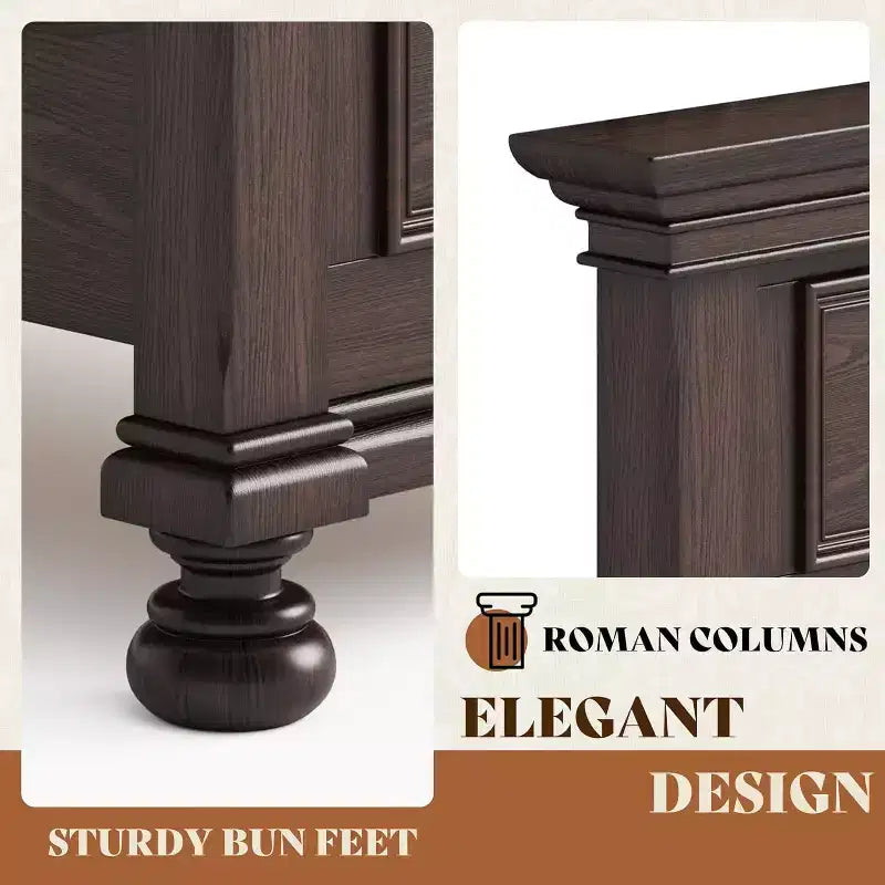 Struttura letto a piattaforma, legno massello con testiera da 65,2", doghe robuste, nessun boxspring richiesto, facile da montare