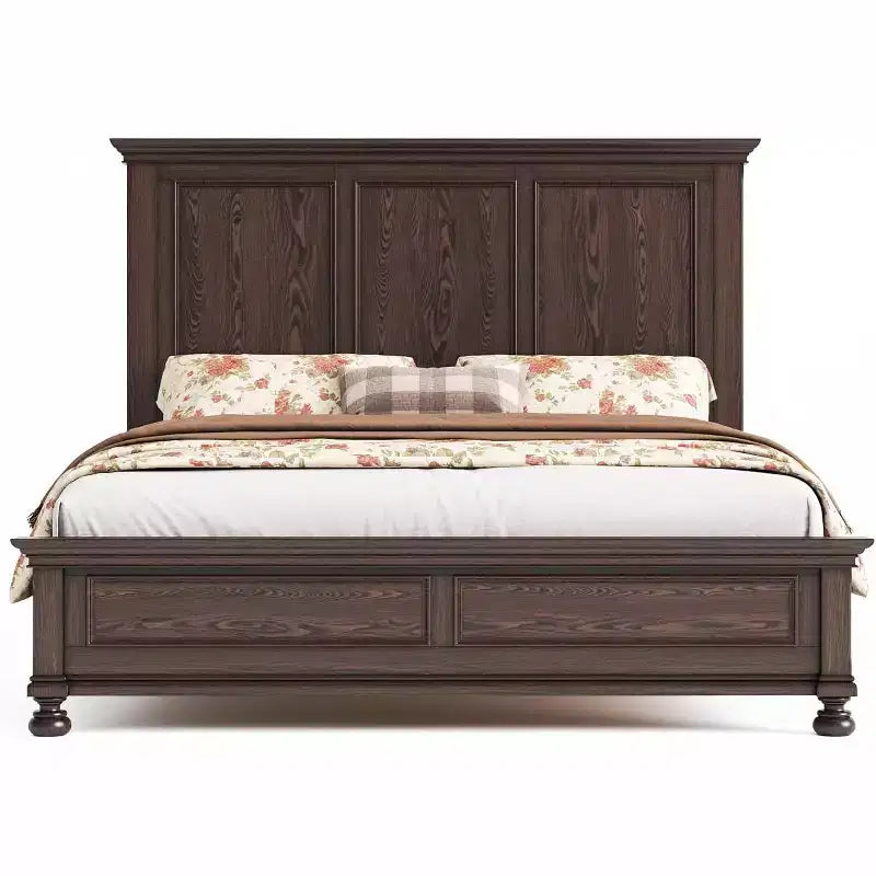 Struttura letto a piattaforma, legno massello con testiera da 65,2", doghe robuste, nessun boxspring richiesto, facile da montare
