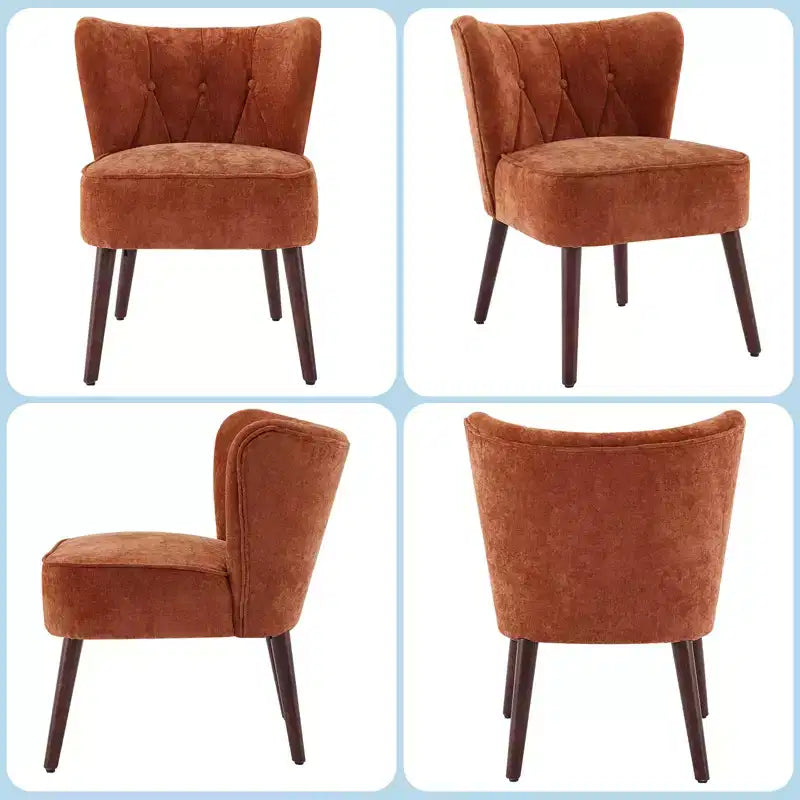 Poltrona accent moderna con schienale alto, poltrona singola in tessuto imbottito con seduta lounge e gambe in legno per soggiorno, ufficio, camera da letto 1 pz
