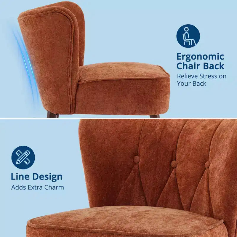 Poltrona accent moderna con schienale alto, poltrona singola in tessuto imbottito con seduta lounge e gambe in legno per soggiorno, ufficio, camera da letto 1 pz
