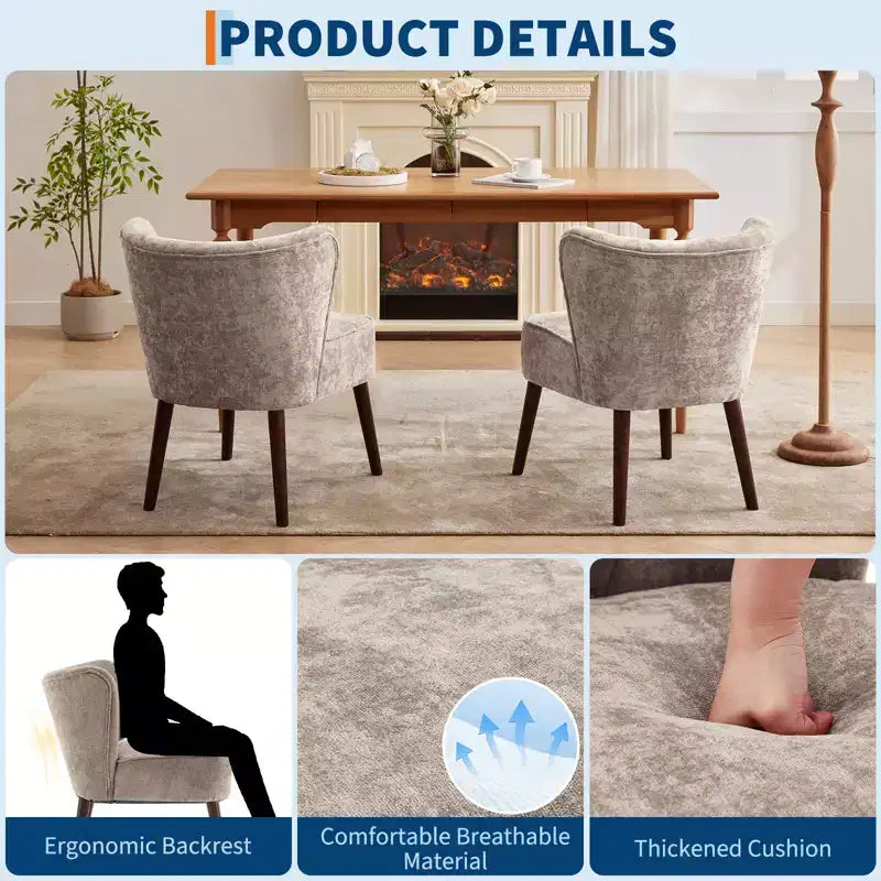 Poltrona accent moderna con schienale alto, poltrona singola in tessuto imbottito con seduta lounge e gambe in legno per soggiorno, ufficio, camera da letto 1 pz