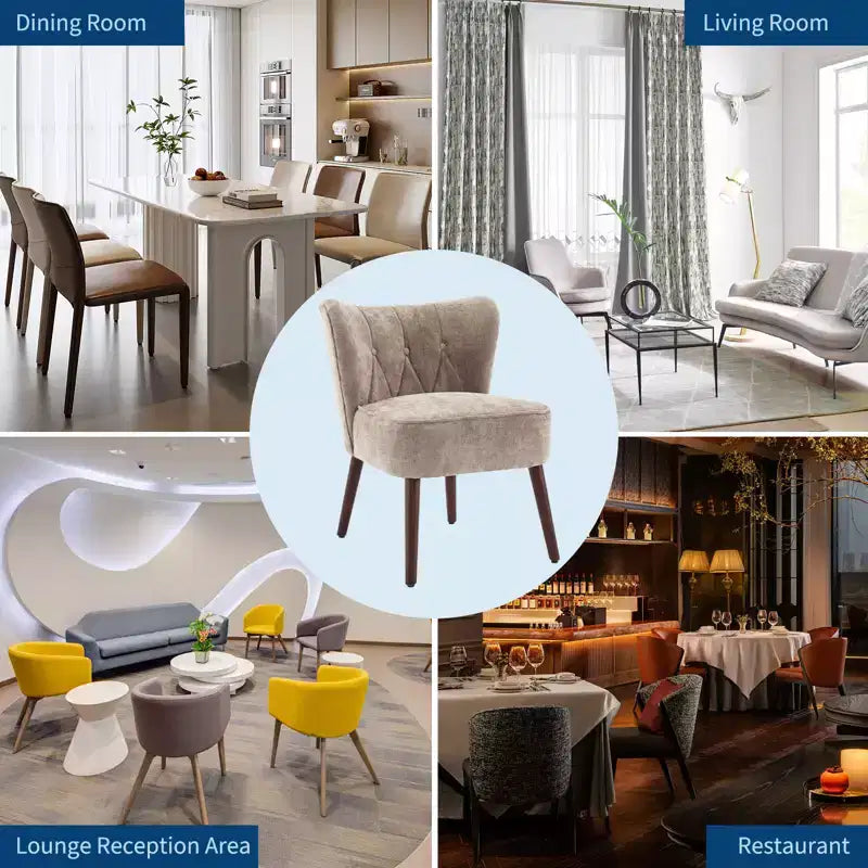 Poltrona accent moderna con schienale alto, poltrona singola in tessuto imbottito con seduta lounge e gambe in legno per soggiorno, ufficio, camera da letto 1 pz