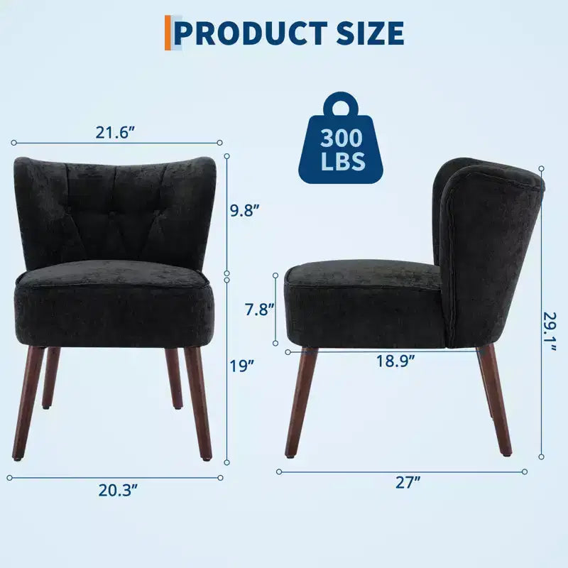 Poltrona accent moderna con schienale alto, poltrona singola in tessuto imbottito con seduta lounge e gambe in legno per soggiorno, ufficio, camera da letto 1 pz