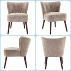 Poltrona accent moderna con schienale alto, poltrona singola in tessuto imbottito con seduta lounge e gambe in legno per soggiorno, ufficio, camera da letto 1 pz