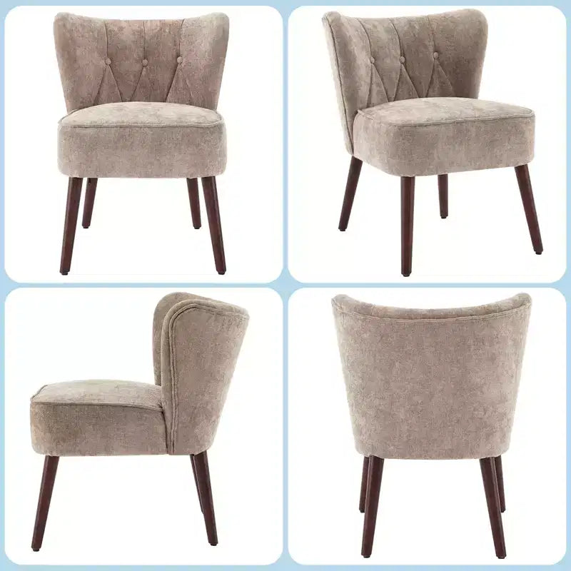 Poltrona accent moderna con schienale alto, poltrona singola in tessuto imbottito con seduta lounge e gambe in legno per soggiorno, ufficio, camera da letto 1 pz