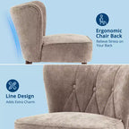 Poltrona accent moderna con schienale alto, poltrona singola in tessuto imbottito con seduta lounge e gambe in legno per soggiorno, ufficio, camera da letto 1 pz