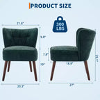 Poltrona accent moderna con schienale alto, poltrona singola in tessuto imbottito con seduta lounge e gambe in legno per soggiorno, ufficio, camera da letto 1 pz