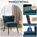 Poltrona accent moderna con schienale alto, poltrona singola in tessuto imbottito con seduta lounge e gambe in legno per soggiorno, ufficio, camera da letto 1 pz