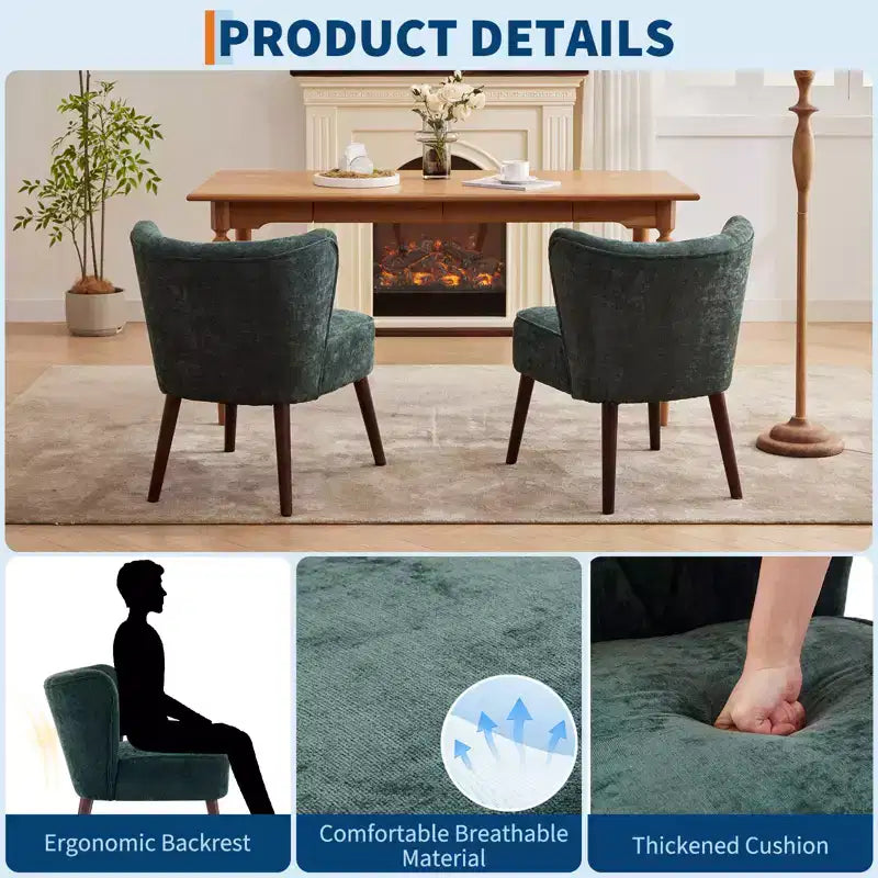 Poltrona accent moderna con schienale alto, poltrona singola in tessuto imbottito con seduta lounge e gambe in legno per soggiorno, ufficio, camera da letto 1 pz
