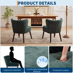 Poltrona accent moderna con schienale alto, poltrona singola in tessuto imbottito con seduta lounge e gambe in legno per soggiorno, ufficio, camera da letto 1 pz