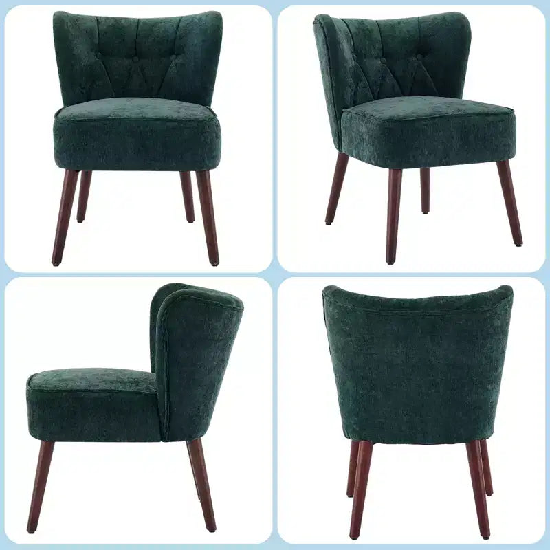 Poltrona accent moderna con schienale alto, poltrona singola in tessuto imbottito con seduta lounge e gambe in legno per soggiorno, ufficio, camera da letto 1 pz