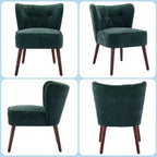 Poltrona accent moderna con schienale alto, poltrona singola in tessuto imbottito con seduta lounge e gambe in legno per soggiorno, ufficio, camera da letto 1 pz