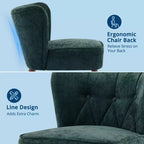 Poltrona accent moderna con schienale alto, poltrona singola in tessuto imbottito con seduta lounge e gambe in legno per soggiorno, ufficio, camera da letto 1 pz