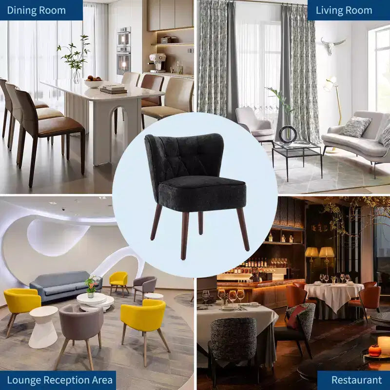 Poltrona accent moderna con schienale alto, poltrona singola in tessuto imbottito con seduta lounge e gambe in legno per soggiorno, ufficio, camera da letto 1 pz