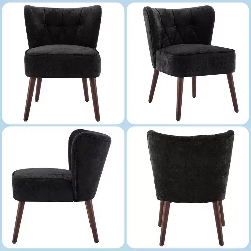 Poltrona accent moderna con schienale alto, poltrona singola in tessuto imbottito con seduta lounge e gambe in legno per soggiorno, ufficio, camera da letto 1 pz