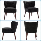 Poltrona accent moderna con schienale alto, poltrona singola in tessuto imbottito con seduta lounge e gambe in legno per soggiorno, ufficio, camera da letto 1 pz