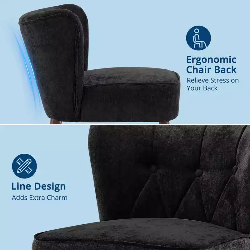 Poltrona accent moderna con schienale alto, poltrona singola in tessuto imbottito con seduta lounge e gambe in legno per soggiorno, ufficio, camera da letto 1 pz