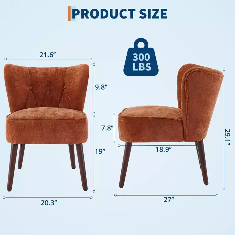 Poltrona accent moderna con schienale alto, poltrona singola in tessuto imbottito con seduta lounge e gambe in legno per soggiorno, ufficio, camera da letto 1 pz